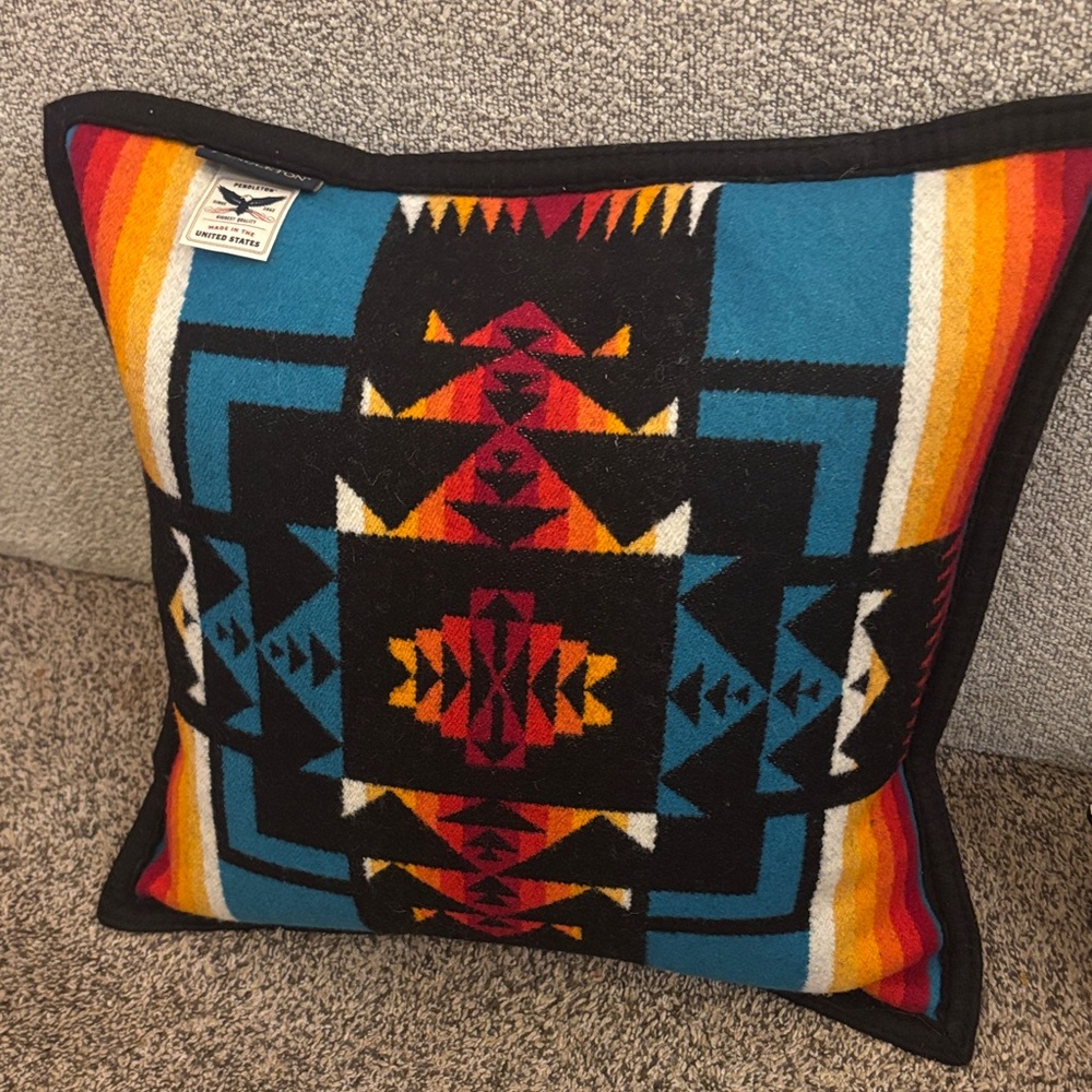 Pendleton Blue and Orange Chief Throw Pillow